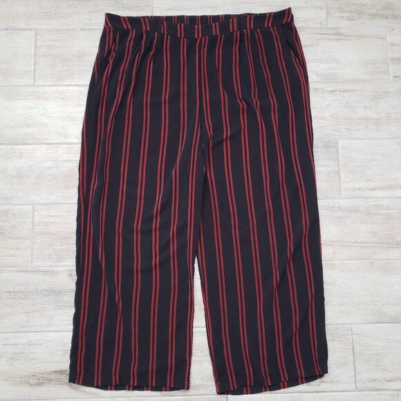 Torrid Striped Wide Leg Pants Women's Plus Pull on Casual Lightweight Rayon 4X - Picture 1 of 5